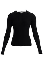 Courreges Women's Black Viscose And Polyester Sweater With Drop Neckline