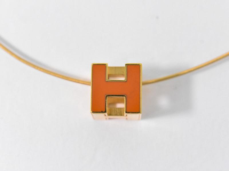 Hermès Orange Metal Necklace Jewelry (Pre-Owned)