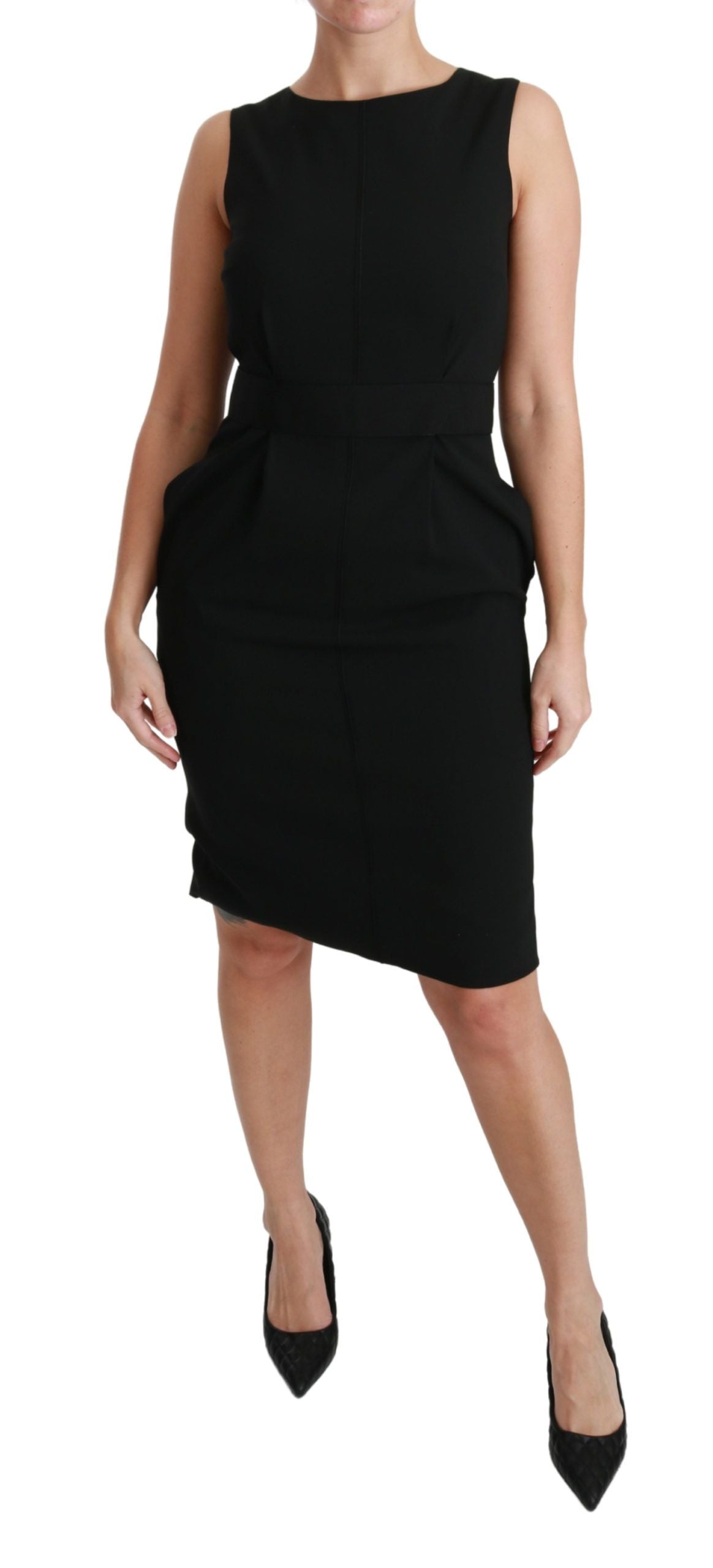 Dolce & Gabbana Elegant Knee-Length Sheath Dress in Women's Black