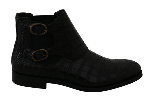 Dolce & Gabbana Elegant Derby Brogue Boots in Exotic Men's Leather