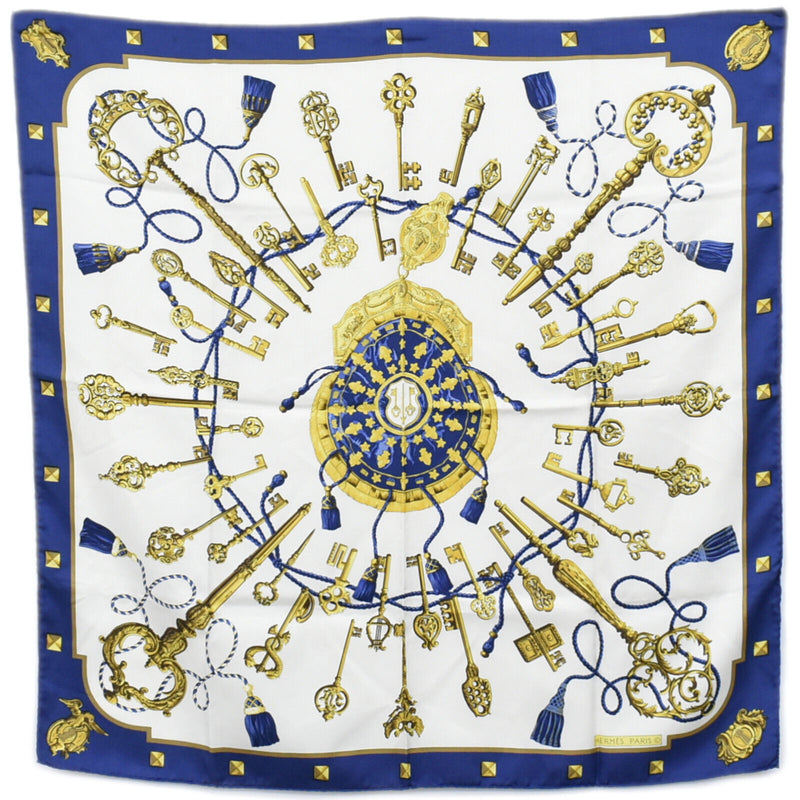 Hermès Carré 90 Blue Silk Scarf  (Pre-Owned)