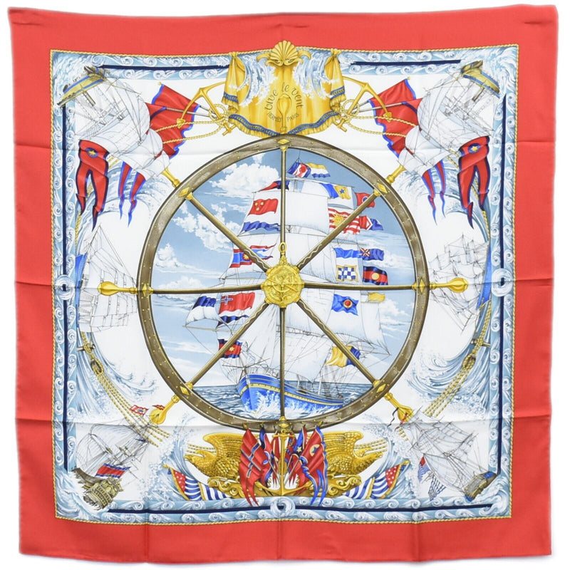 Hermès Carré Red Silk Scarf  (Pre-Owned)