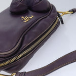 Prada Purple Leather Shoulder Bag (Pre-Owned)