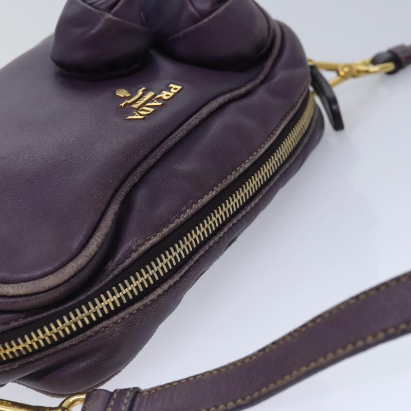 Prada Purple Leather Shoulder Bag (Pre-Owned)