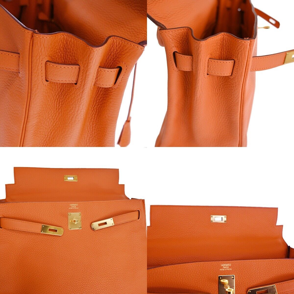 Hermès Kelly 35 Orange Leather Handbag (Pre-Owned)