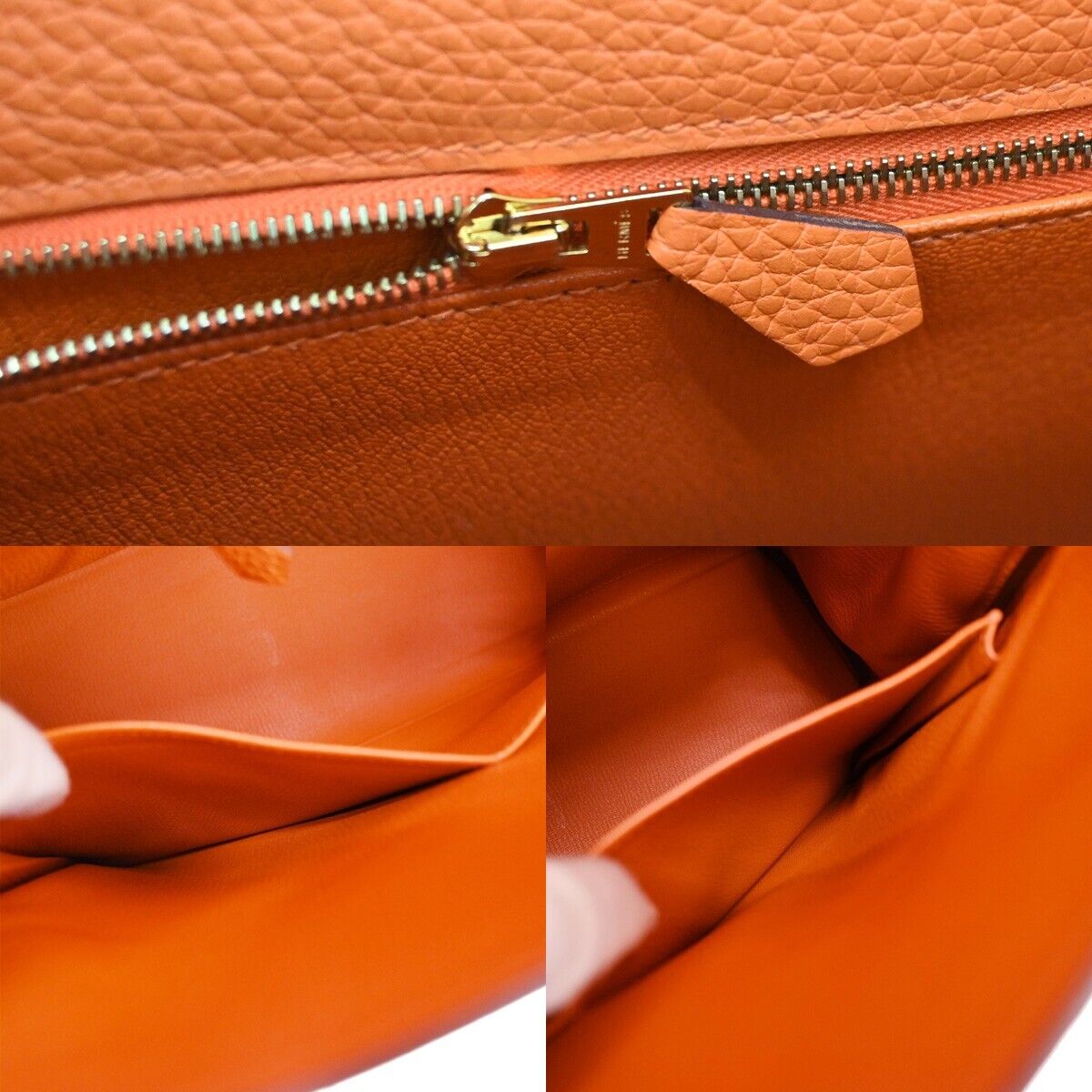 Hermès Kelly 35 Orange Leather Handbag (Pre-Owned)