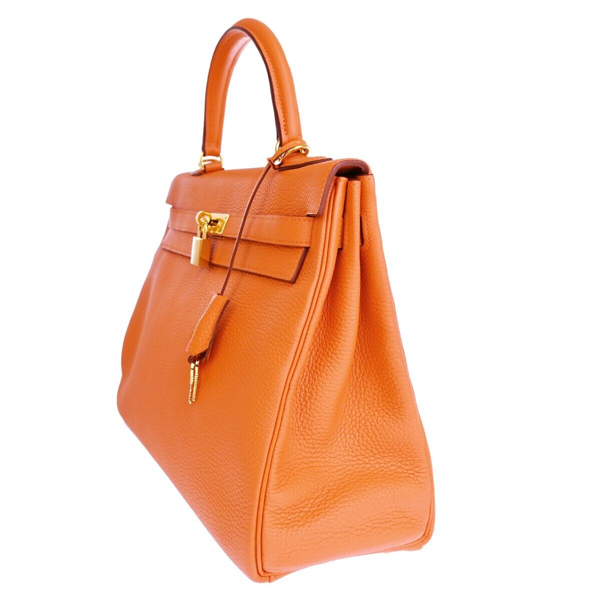 Hermès Kelly 35 Orange Leather Handbag (Pre-Owned)