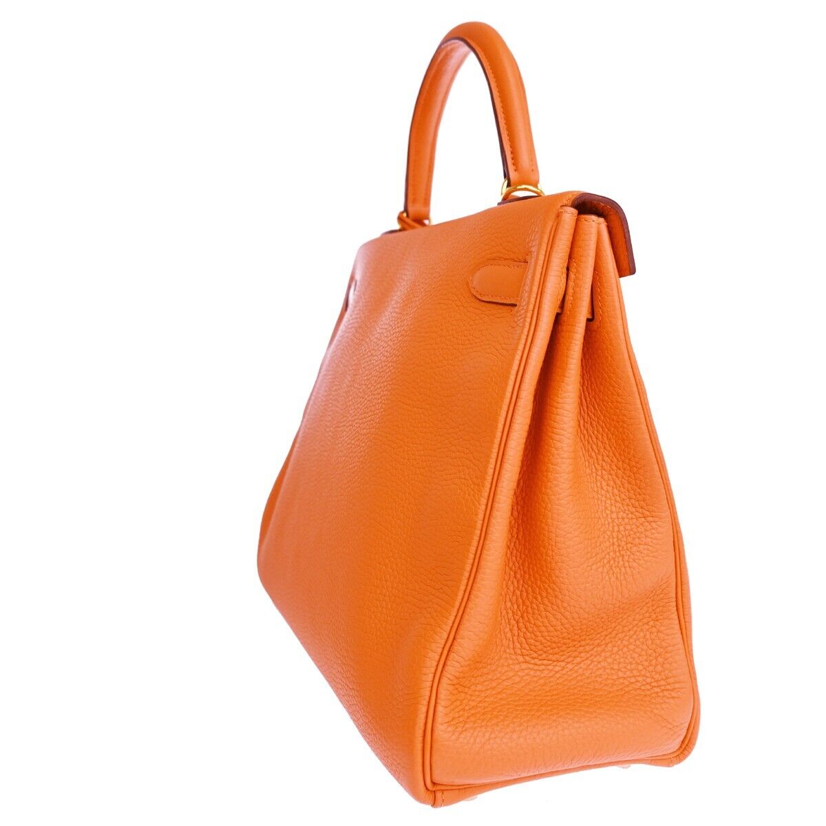 Hermès Kelly 35 Orange Leather Handbag (Pre-Owned)