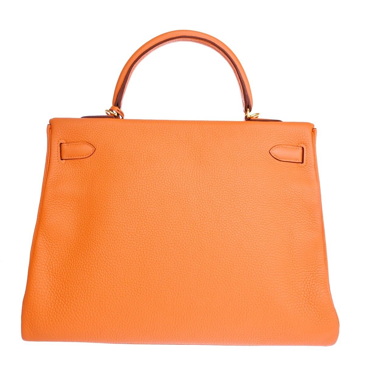 Hermès Kelly 35 Orange Leather Handbag (Pre-Owned)