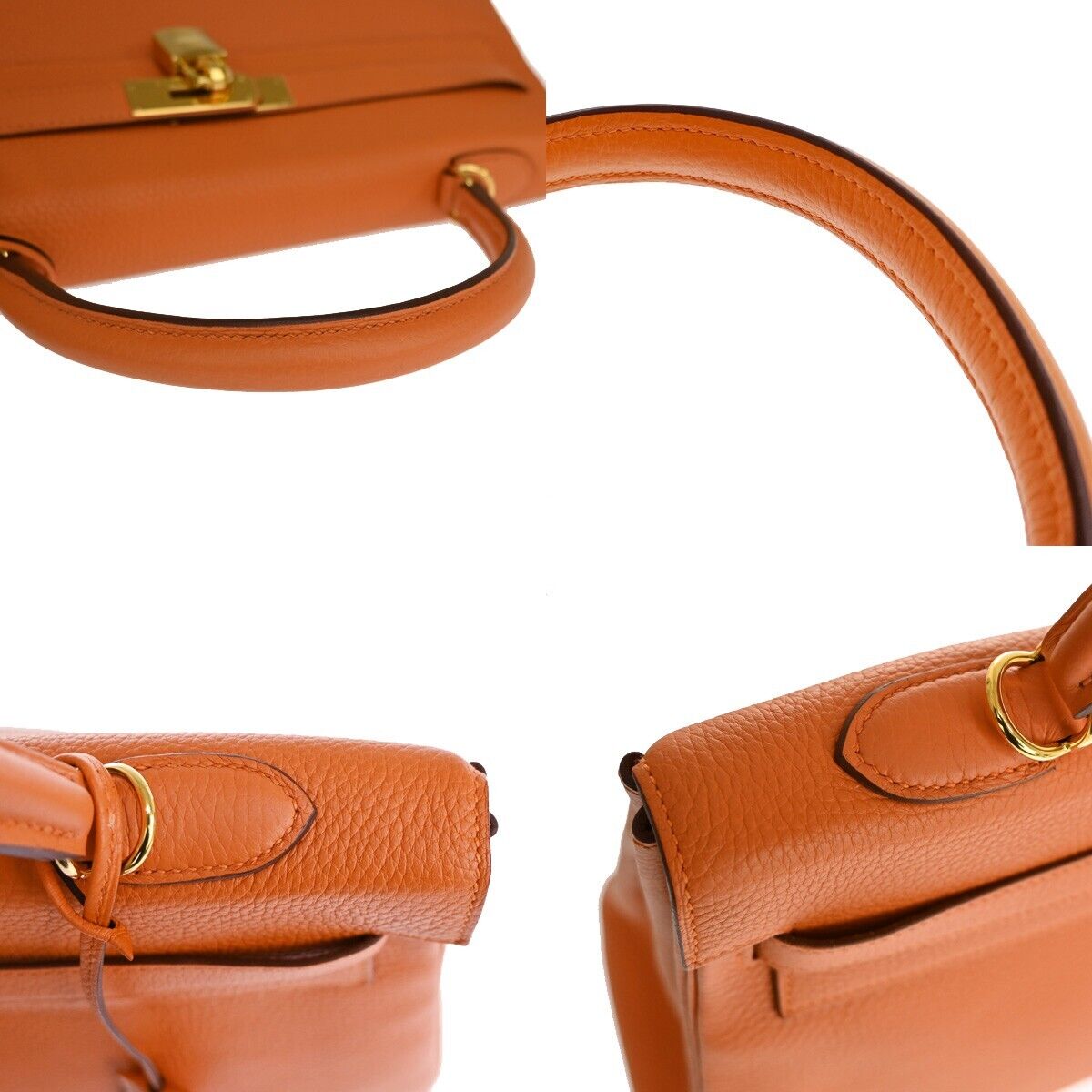 Hermès Kelly 35 Orange Leather Handbag (Pre-Owned)