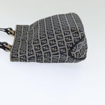 Fendi Zucchino Navy Canvas Handbag (Pre-Owned)