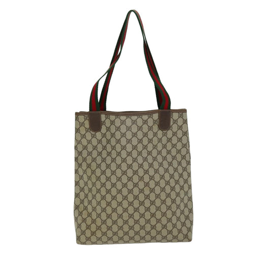 Gucci Shima Line Beige Canvas Tote Bag (Pre-Owned)