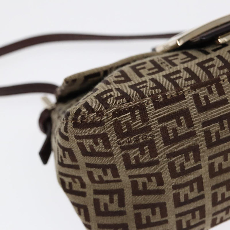 Fendi Mamma Baguette Brown Canvas Handbag (Pre-Owned)