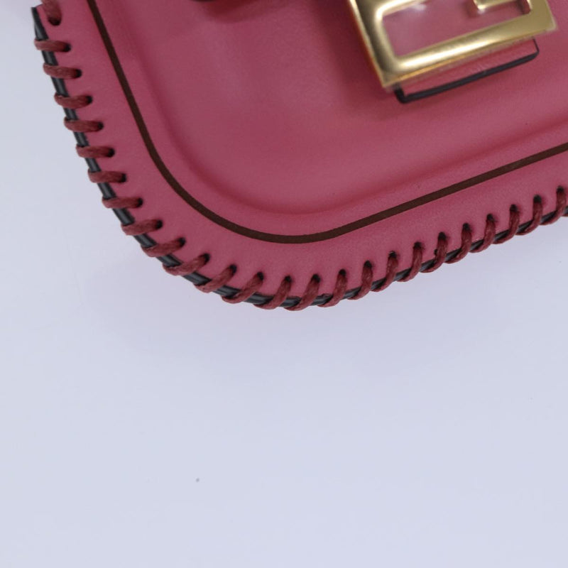 Fendi Baguette Pink Leather Clutch Bag (Pre-Owned)