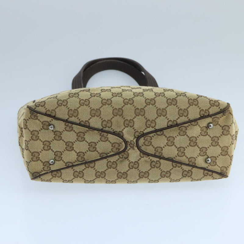 Gucci Gg Canvas Beige Canvas Handbag (Pre-Owned)