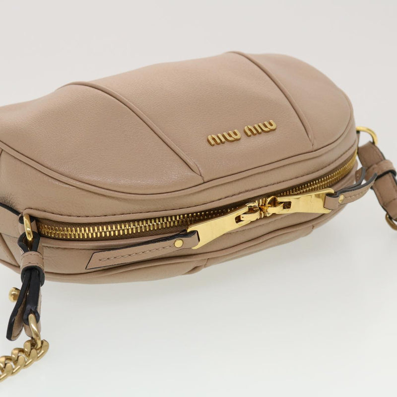 Miu Miu Beige Leather Shoulder Bag (Pre-Owned)