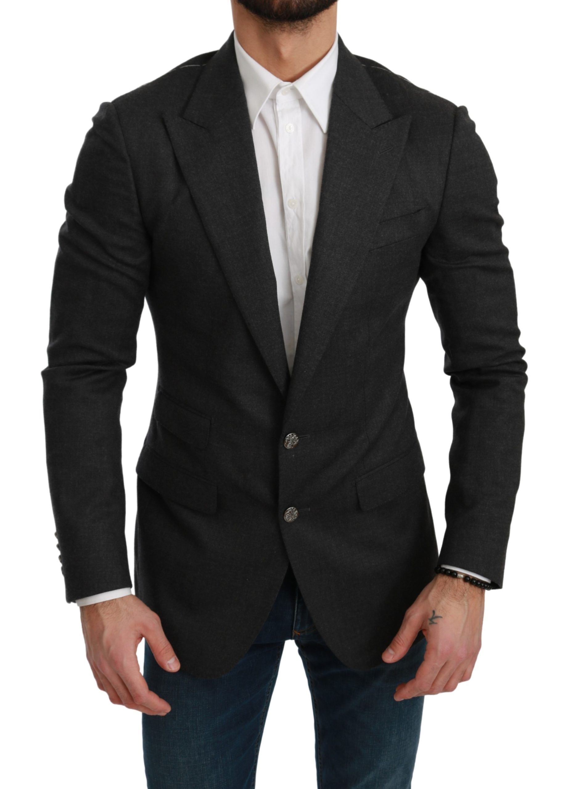 Dolce & Gabbana Elegant Gray Slim Fit Formal Men's Blazer