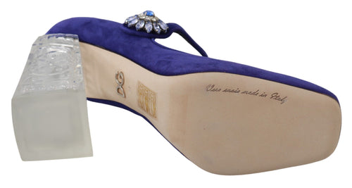 Dolce & Gabbana Elegant Purple Suede Mary Janes Women's Pumps