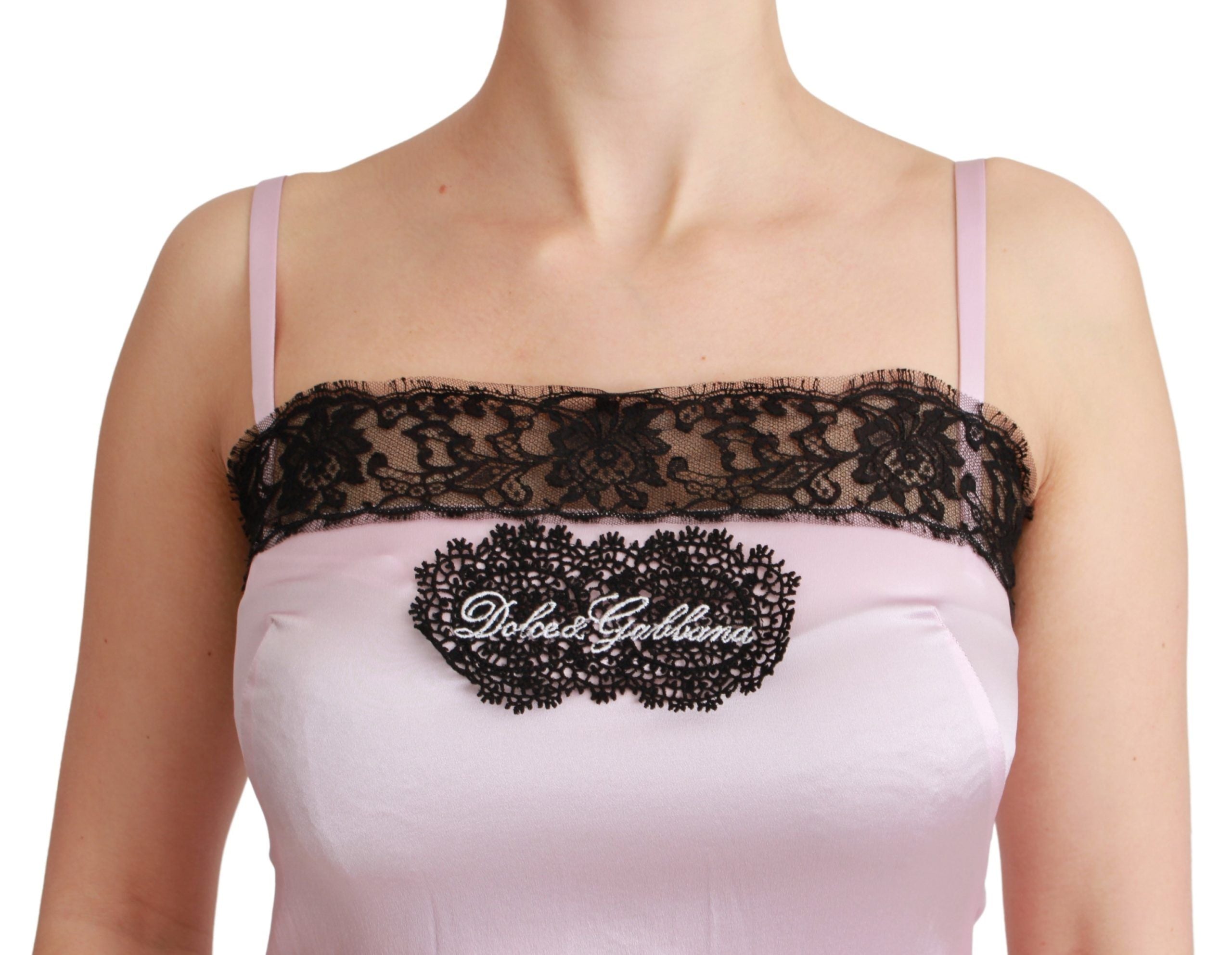 Dolce & Gabbana Elegant Silk Lace Detail Tank Women's Top