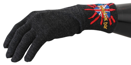 Dolce & Gabbana Gray Virgin Wool Unisex Men's Gloves