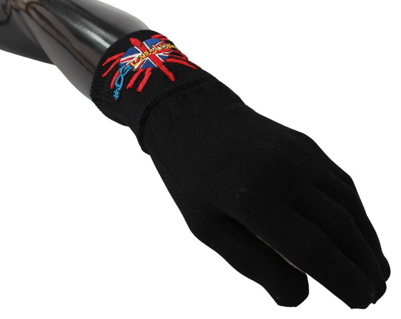 Dolce & Gabbana Black #DMen'sLondon Embroidered Wool Men's Gloves