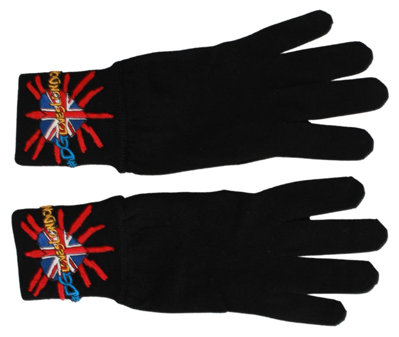 Dolce & Gabbana Black #DMen'sLondon Embroidered Wool Men's Gloves