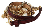 Dolce & Gabbana Crystal Studded Waist Belt in Women's Purple