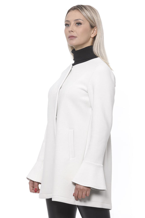 19V69 Italia Elegant White Neoprene Woman Women's Coat