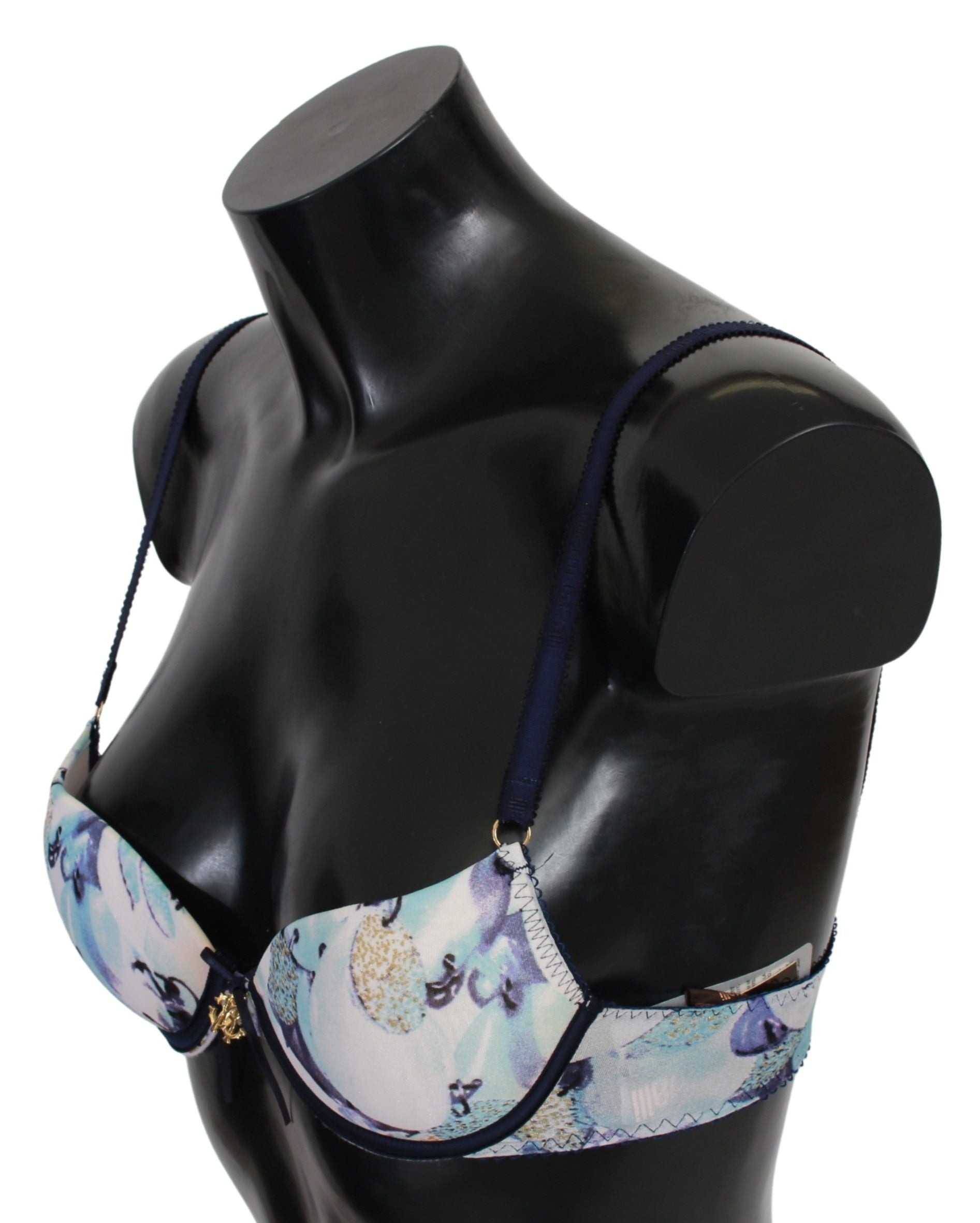 Roberto Cavalli Elegant Push-Up Bra in Blue Women's Print