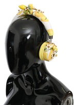 Dolce & Gabbana Glamorous Gold-Embellished Leather Women's Headphones