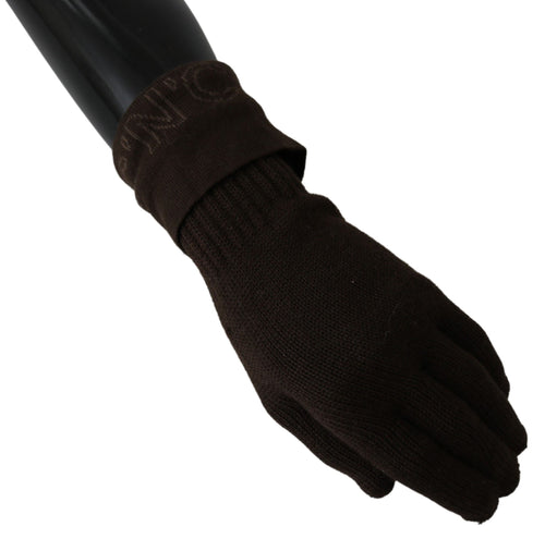 Costume National Elegant Brown Knitted Women's Gloves