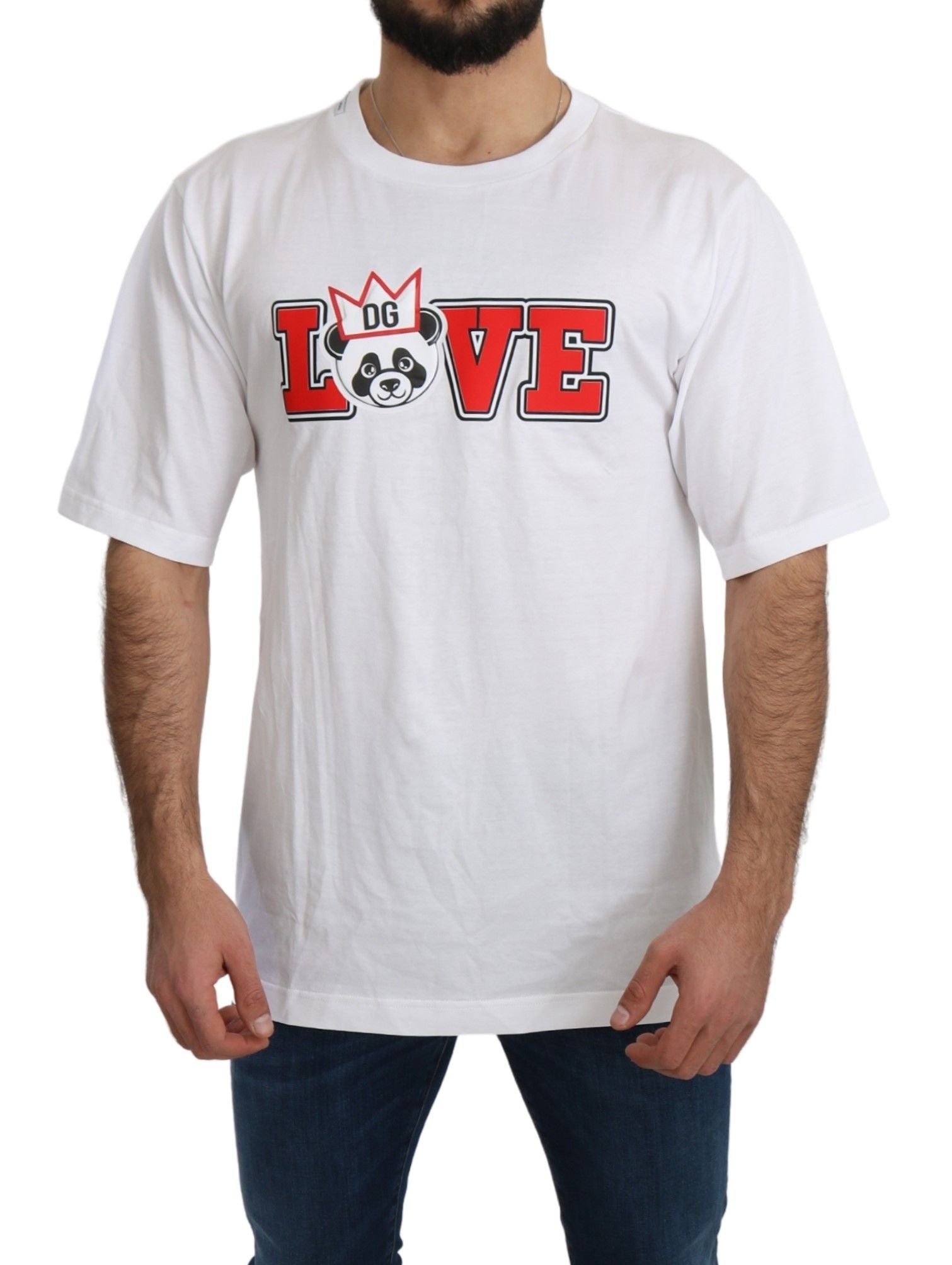 Dolce & Gabbana Panda Love Slim Fit Crewneck Men's Tee