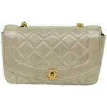 Chanel Diana Beige Silk Shoulder Bag (Pre-Owned)