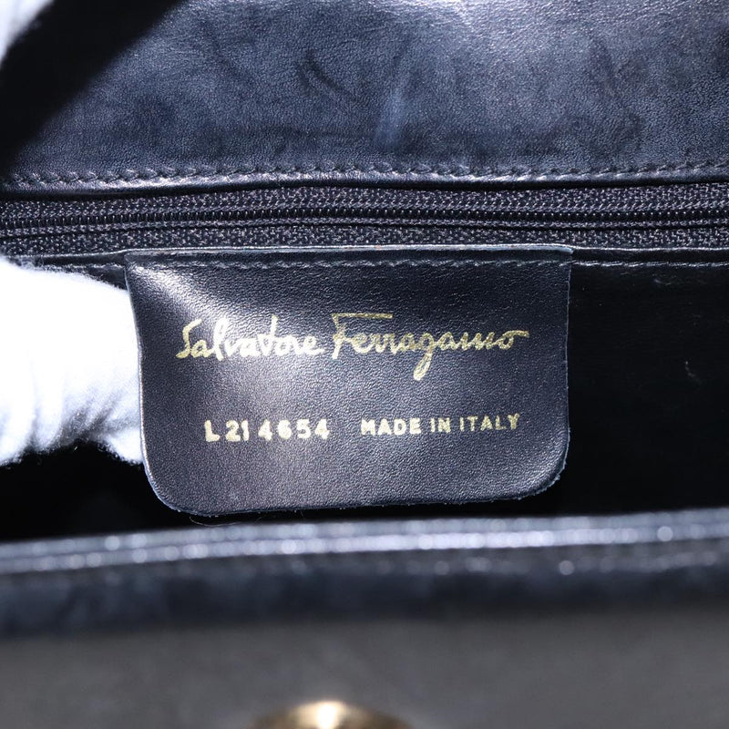 Salvatore Ferragamo Black Leather Shoulder Bag (Pre-Owned)