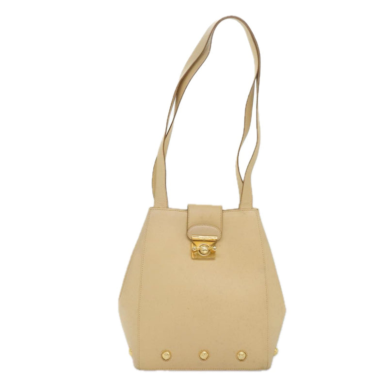 Salvatore Ferragamo Beige Leather Shoulder Bag (Pre-Owned)