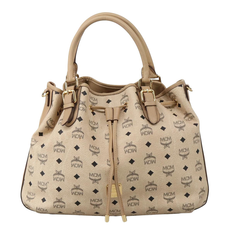 MCM Visetos Beige Canvas Tote Bag (Pre-Owned)