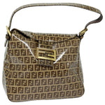 Fendi Mamma Baguette Beige Canvas Shoulder Bag (Pre-Owned)