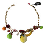 Dolce & Gabbana Crystal Embellished Floral Charm Women's Necklace