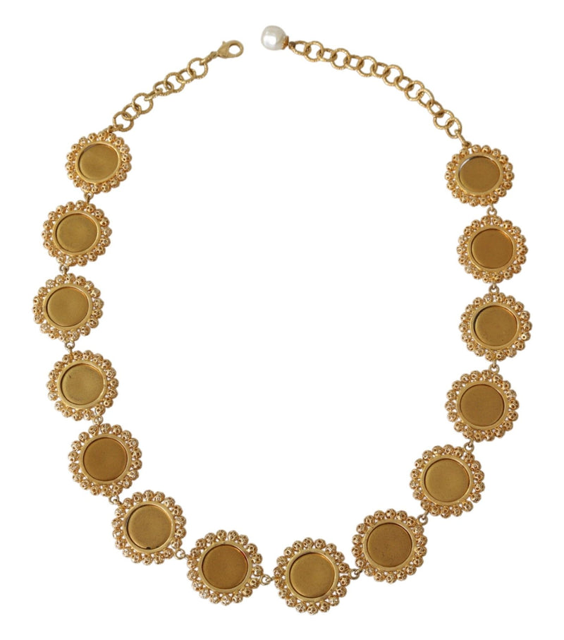 Dolce & Gabbana Elegant Crystal Charm Statement Women's Necklace