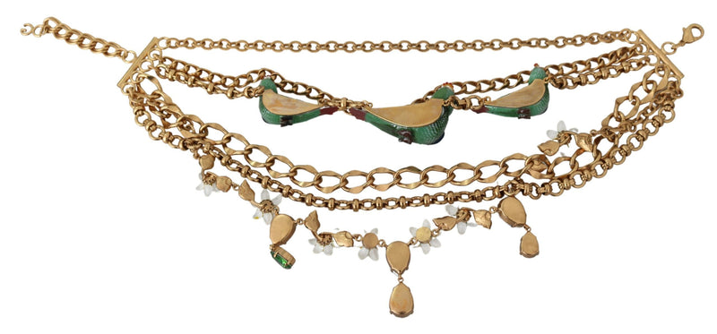 Dolce & Gabbana Exquisite Crystal and Brass Women's Necklace