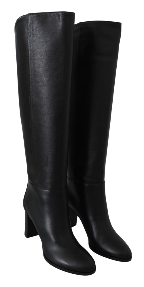 Jimmy Choo Elegant Black Calf Leather Heeled Women's Boots