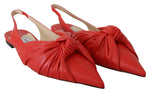 Jimmy Choo Chic Red Pointed Toe Leather Women's Flats