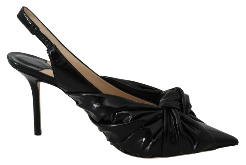 Jimmy Choo Elegant Black Leather Pointed Toe Women's Pumps