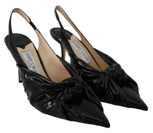 Jimmy Choo Elegant Black Leather Pointed Toe Women's Pumps