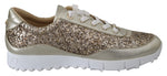 Jimmy Choo Antique Gold Glitter Leather Women's Sneakers