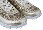 Jimmy Choo Antique Gold Glitter Leather Women's Sneakers