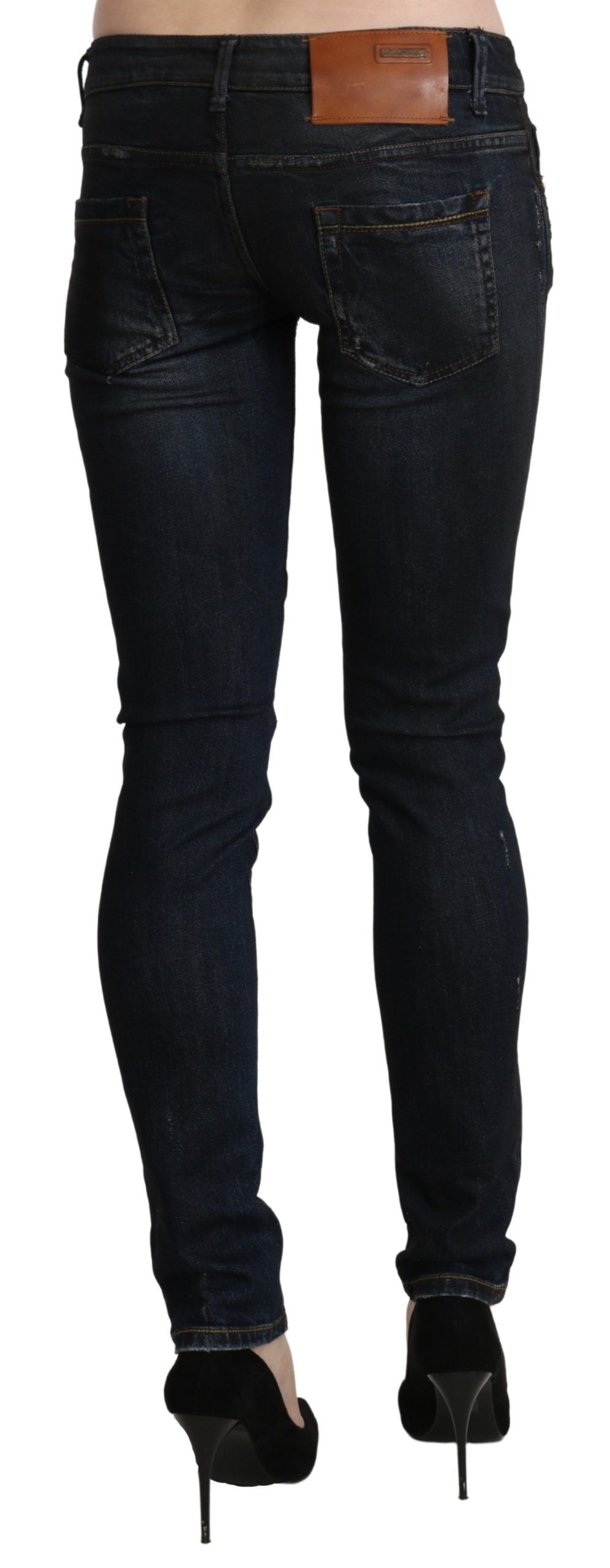 Acht Sleek Black Washed Skinny Women's Jeans