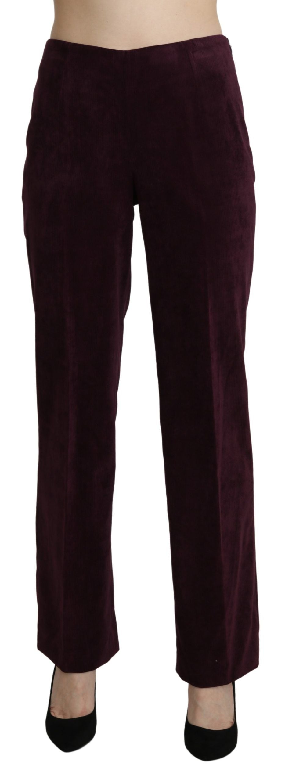 BENCIVENGA Elegant High Waist Straight Purple Women's Pants