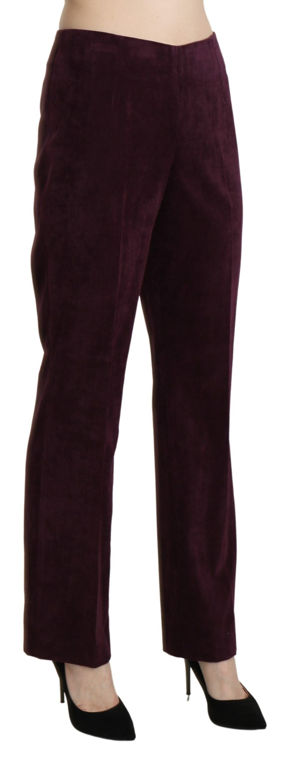 BENCIVENGA Elegant High Waist Straight Purple Women's Pants