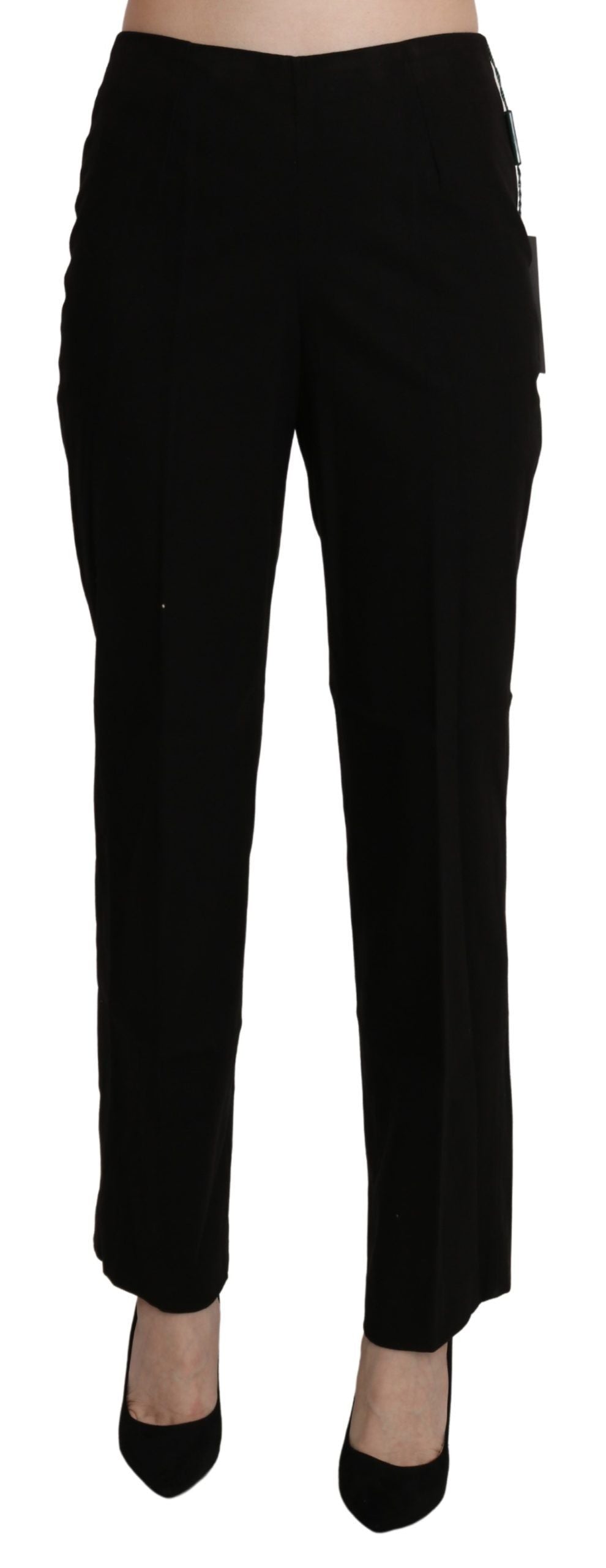 BENCIVENGA Elegant High Waist Straight Black Women's Pants